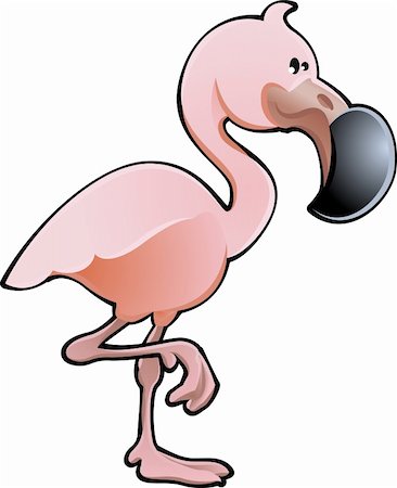 simsearch:400-04647558,k - A vector illustration of a cute pink flamingo bird Fotografie stock - Microstock e Abbonamento, Codice: 400-05057298