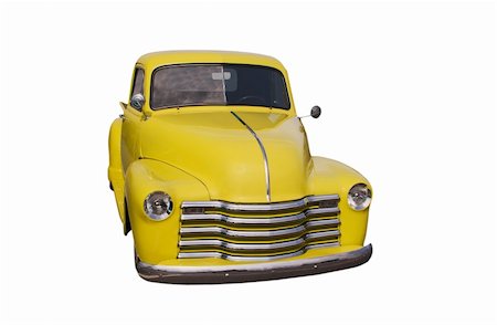 simsearch:400-08574227,k - bright yellow, retro styled pickup truck on white Photographie de stock - Aubaine LD & Abonnement, Code: 400-05057312