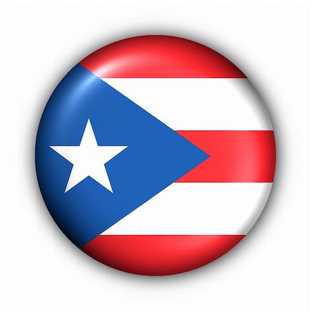 USA States Flag Button Series - Puerto Rico (With Clipping Path) Fotografie stock - Microstock e Abbonamento, Codice: 400-05057387