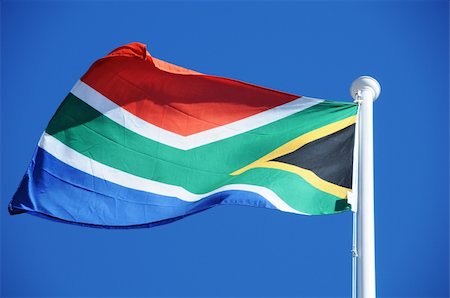 South Africa Flag Flying in the Winds Fotografie stock - Microstock e Abbonamento, Codice: 400-05057382