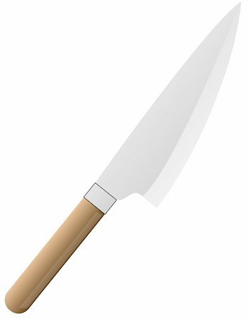 simsearch:400-05895238,k - butcher style knife with wooden handle Stockbilder - Microstock & Abonnement, Bildnummer: 400-05057852