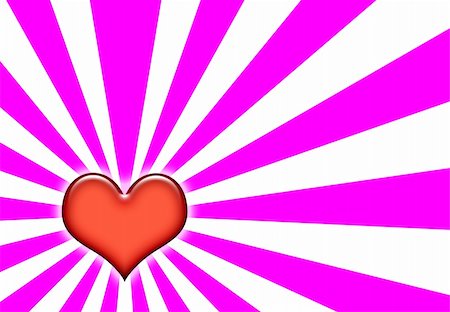 simsearch:400-04558459,k - Romance Heart Wallpaper Background on Sunburst Pink and White Fotografie stock - Microstock e Abbonamento, Codice: 400-05057921