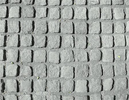 Driveway of old-fashioned grey granite paving stones in concrete. Very fine as a background for e.g. red text. It's easy to lighten the picture or decrease the contrast in your own pain programme if you want a less dominant structure. Stock Photo - Budget Royalty-Free & Subscription, Code: 400-05058324