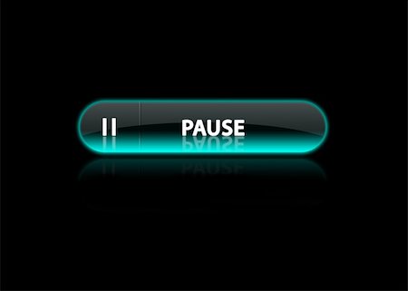 pause button - one blue neon button Pause, black background Foto de stock - Super Valor sin royalties y Suscripción, Código: 400-05058377