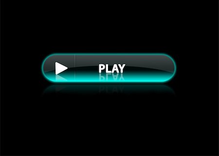 one blue neon button play, black background Stock Photo - Budget Royalty-Free & Subscription, Code: 400-05058378