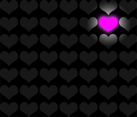 simsearch:400-04179114,k - a lot of grey hearts and one pink heart, black background Fotografie stock - Microstock e Abbonamento, Codice: 400-05059194