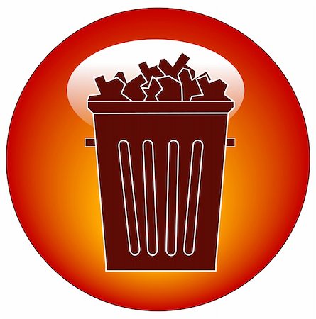 paper trash can throw - full trash can button or icon Stock Photo - Budget Royalty-Free & Subscription, Code: 400-05059414