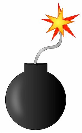 dynamite spark - explosive bomb with burning fuse - ready to explode Stock Photo - Budget Royalty-Free & Subscription, Code: 400-05059413