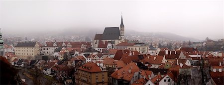 skifenok (artist) - panoramic view of Cesky Krumlov from the castle Stock Photo - Budget Royalty-Free & Subscription, Code: 400-05059501