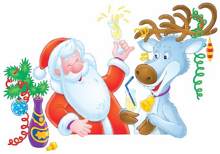 reindeer clip art - Christmas illustration for your design and holiday card Stock Photo - Budget Royalty-Free & Subscription, Code: 400-05059731