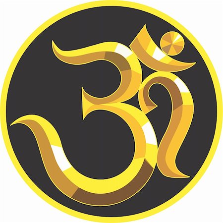 Illustration of a symbol of golden Om Stock Photo - Budget Royalty-Free & Subscription, Code: 400-05050076