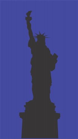 Illustration of a symbol of silhouette of statue of liberty Stock Photo - Budget Royalty-Free & Subscription, Code: 400-05050079