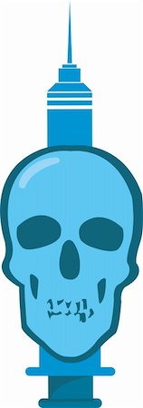 simsearch:400-04513453,k - Illustration of a symbol of skull and needle Stock Photo - Budget Royalty-Free & Subscription, Code: 400-05050172