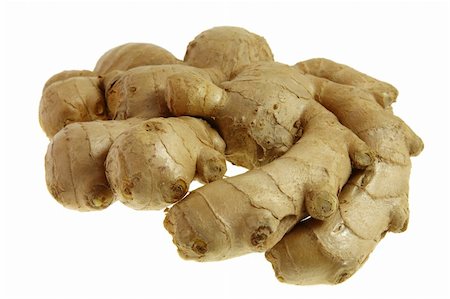 fresh ginger root isolated on white Foto de stock - Royalty-Free Super Valor e Assinatura, Número: 400-05050495