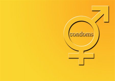 sex symbol 2 of 7 - male and female with condoms text Photographie de stock - Aubaine LD & Abonnement, Code: 400-05050749
