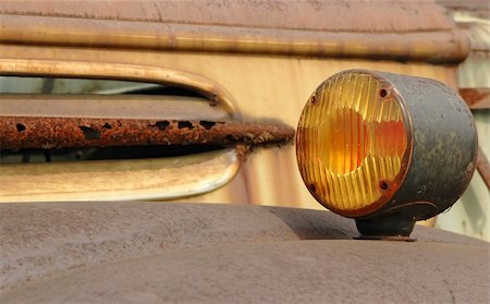 close-up of an old vintage truck blinker Stock Photo - Budget Royalty-Free & Subscription, Code: 400-05050999