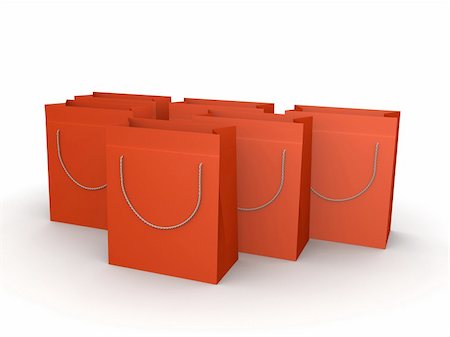 simsearch:400-04102288,k - 3d rendered illustration of some orange shopping bags Stock Photo - Budget Royalty-Free & Subscription, Code: 400-05051515