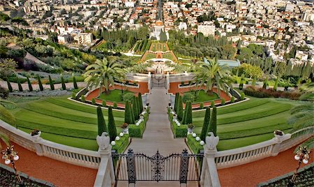 The Bahai Shrine,the terraced gardens Stockbilder - Microstock & Abonnement, Bildnummer: 400-05052121