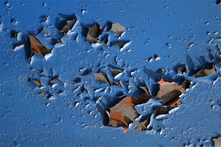 The peel off surface of the old painted wall in blue color Stock Photo - Budget Royalty-Free & Subscription, Code: 400-05052197