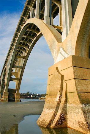 Looking up from the concrete foundation at a bridge Stock Photo - Budget Royalty-Free & Subscription, Code: 400-05052562