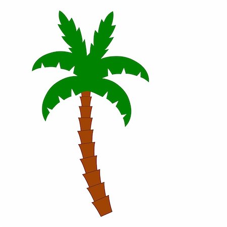 single coconut tree picture - single palm tree vector Stock Photo - Budget Royalty-Free & Subscription, Code: 400-05052614