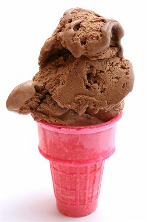 simsearch:400-06700827,k - Chocolate ice cream in a pink cone Stock Photo - Budget Royalty-Free & Subscription, Code: 400-05052624