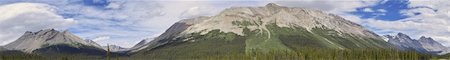 Rocky Mountains in Canada. Panorama taken from the Icefields Parkway Stock Photo - Budget Royalty-Free & Subscription, Code: 400-05052781