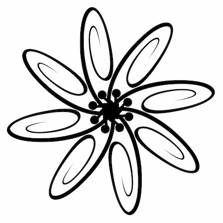 image of the ornamental flower from waved lines, isolated on white background, can be used to make tattoo Stockbilder - Microstock & Abonnement, Bildnummer: 400-05053168