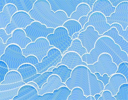 pale color sky - Background editable vector illustration of blue cumulus clouds Stock Photo - Budget Royalty-Free & Subscription, Code: 400-05053530