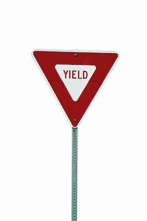 stop sign intersection - A Isolated yield sign on white background Stock Photo - Budget Royalty-Free & Subscription, Code: 400-05053916