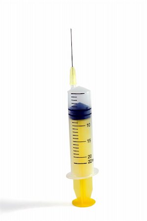 Syringe with needle,Isolated on white background. Stockbilder - Microstock & Abonnement, Bildnummer: 400-05064179
