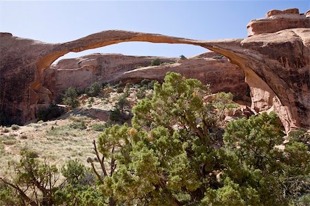 simsearch:400-05064360,k - Landscape Arch - Rock formation in Arches National Park in Utah, USA Stock Photo - Budget Royalty-Free & Subscription, Code: 400-05064350