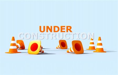 simsearch:400-08093747,k - under construction logo with white and orange cone traffic- 3d rendering Fotografie stock - Microstock e Abbonamento, Codice: 400-05064494