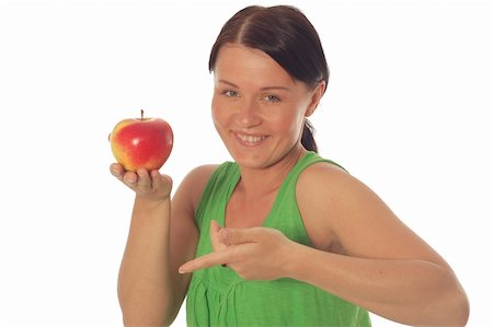 simsearch:400-04564052,k - woman with apple on white background Foto de stock - Super Valor sin royalties y Suscripción, Código: 400-05064522