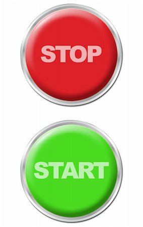 set of a green start button and a red stop button Stock Photo - Budget Royalty-Free & Subscription, Code: 400-05064535