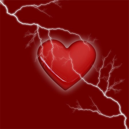 heart storm on red background Stock Photo - Budget Royalty-Free & Subscription, Code: 400-05064715