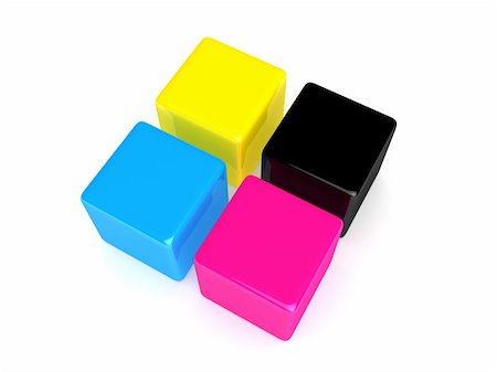 simsearch:400-03967200,k - 3d rendered illustration of four colorful cubes Foto de stock - Royalty-Free Super Valor e Assinatura, Número: 400-05065115