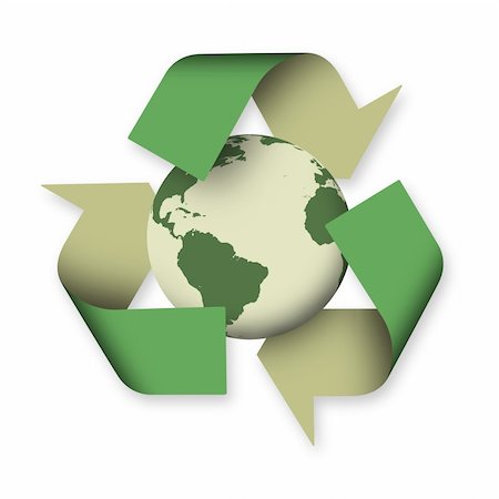 Recycle sign with earth Stock Photo - Budget Royalty-Free & Subscription, Code: 400-05065146