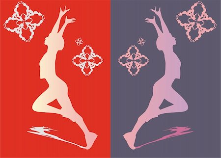 Some vector silhouettes of girls of gymnasts. Stock Photo - Budget Royalty-Free & Subscription, Code: 400-05065946