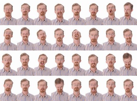 sad person series - Details of large facial expressions on white background Stock Photo - Budget Royalty-Free & Subscription, Code: 400-05066198