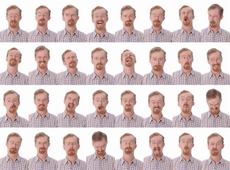 simsearch:400-05321860,k - Details of large facial expressions on white background Foto de stock - Super Valor sin royalties y Suscripción, Código: 400-05066198