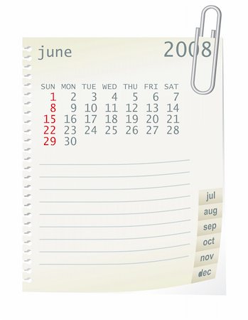 simsearch:400-06767656,k - 2008 calender whith a blanknote paper - vector illustration Stock Photo - Budget Royalty-Free & Subscription, Code: 400-05066416