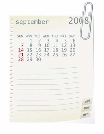 simsearch:400-06767656,k - 2008 calender whith a blanknote paper - vector illustration Stock Photo - Budget Royalty-Free & Subscription, Code: 400-05066419