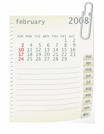 simsearch:400-07056019,k - 2008 calender whith a blanknote paper - vector illustration Fotografie stock - Microstock e Abbonamento, Codice: 400-05066412