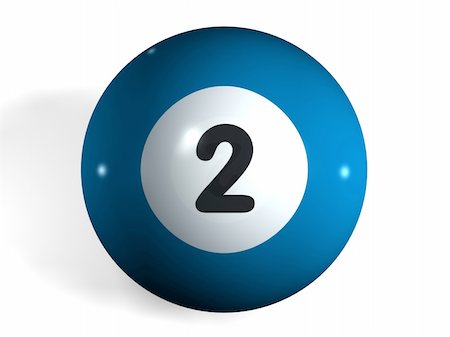 isolated 3d pool ball number 2 Stock Photo - Budget Royalty-Free & Subscription, Code: 400-05066427