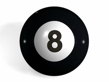 isolated 3d pool ball number 8 Stock Photo - Budget Royalty-Free & Subscription, Code: 400-05066433