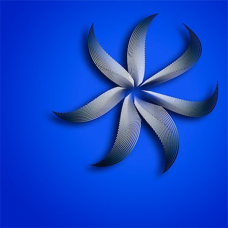 patballard (artist) - An abstract floral in black and gray floating on a blue background. Stock Photo - Budget Royalty-Free & Subscription, Code: 400-05066453