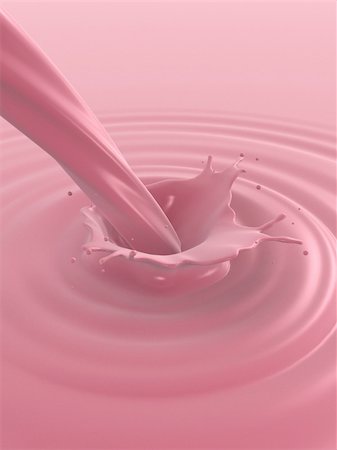 3d rendered illustration of a pink yogurt splash Stock Photo - Budget Royalty-Free & Subscription, Code: 400-05067112