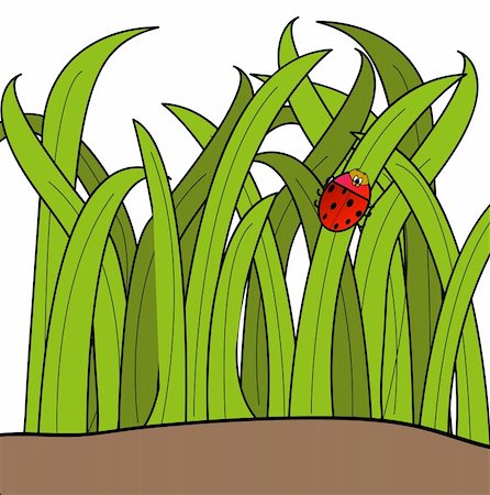 simsearch:400-05883361,k - lady bug cartoon climbing up a blade of grass Photographie de stock - Aubaine LD & Abonnement, Code: 400-05067145