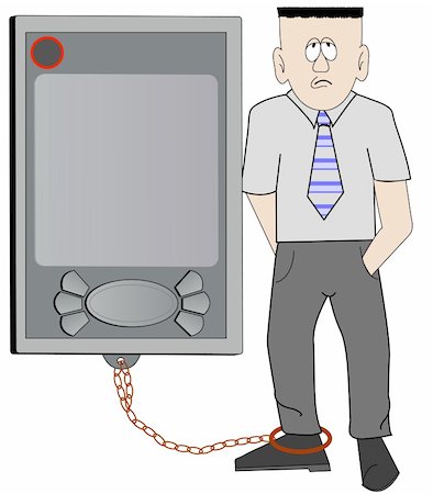 simsearch:400-04189096,k - business man chained to his pda - concept overworked Photographie de stock - Aubaine LD & Abonnement, Code: 400-05067146